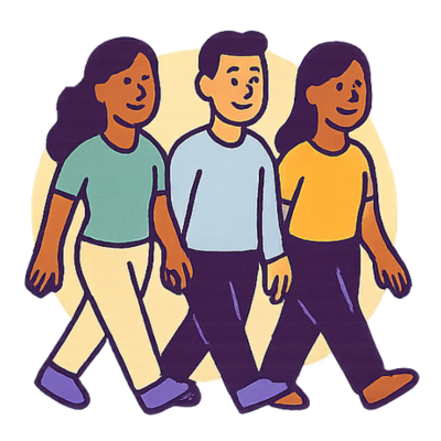 Walk and chat hangout illustration