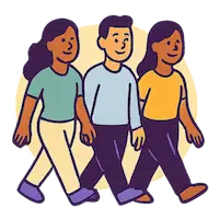 Walk and chat hangout illustration